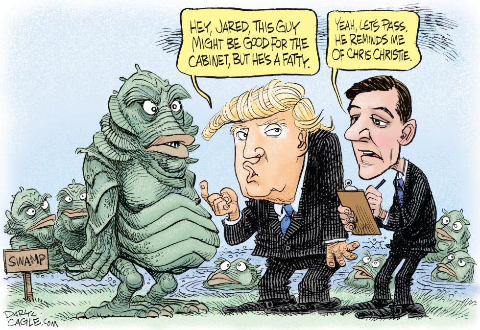  TRUMP AND THE SWAMP by Daryl Cagle