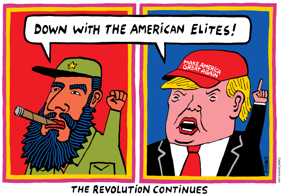  STRONG MEN, CASTRO AND TRUMP by Schot