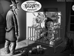 HILLARY RECOUNT CRY BABY GREYSCALE by Sean Delonas