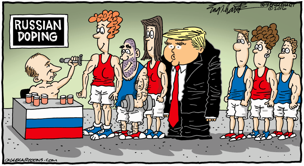  RUSSIAN DOPING by Bob Englehart