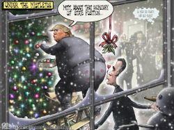 MISTLETOE CHRISTMAS TRUMP ROMNEY  by Sean Delonas