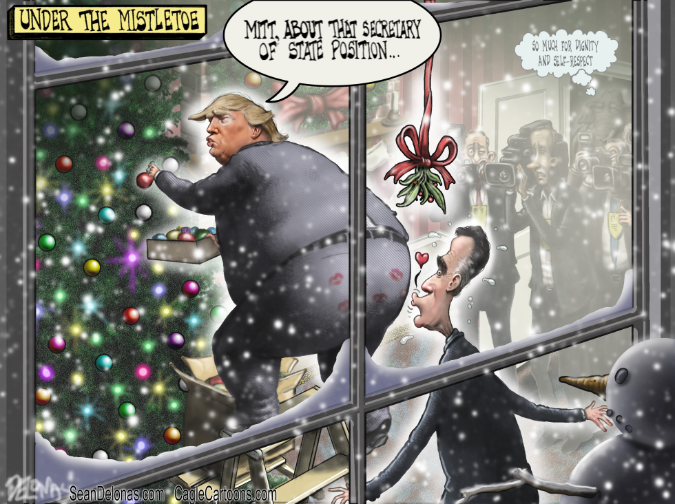  MISTLETOE CHRISTMAS TRUMP ROMNEY  by Sean Delonas