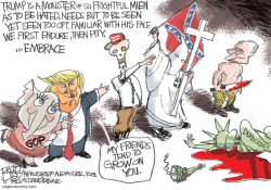 TRUMP EMBRACE by Pat Bagley