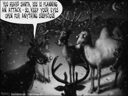 PRE REV CHRISTMAS TERRORISM DEER GREYSCALE by Sean Delonas