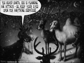 PRE REV CHRISTMAS TERRORISM DEER GREYSCALE by Sean Delonas