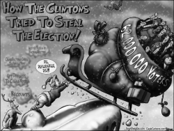 GRINCH HILLARY ELECTION GREYSCALE by Sean Delonas