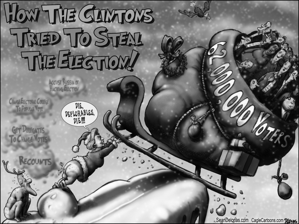  GRINCH HILLARY ELECTION GREYSCALE by Sean Delonas