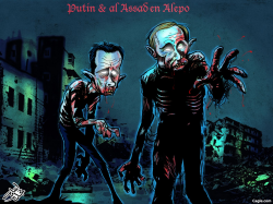 ZOMBIES EN ALEPO by Osama Hajjaj