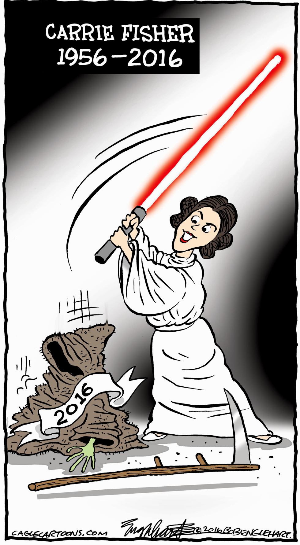  CARRIE FISHER by Bob Englehart