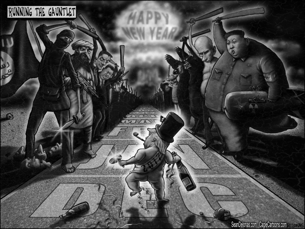  NEW YEAR TRUMP GAUNTLET GREYSCALE by Sean Delonas