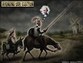 DON QUIXOTE OBAMA ELECTION  by Sean Delonas