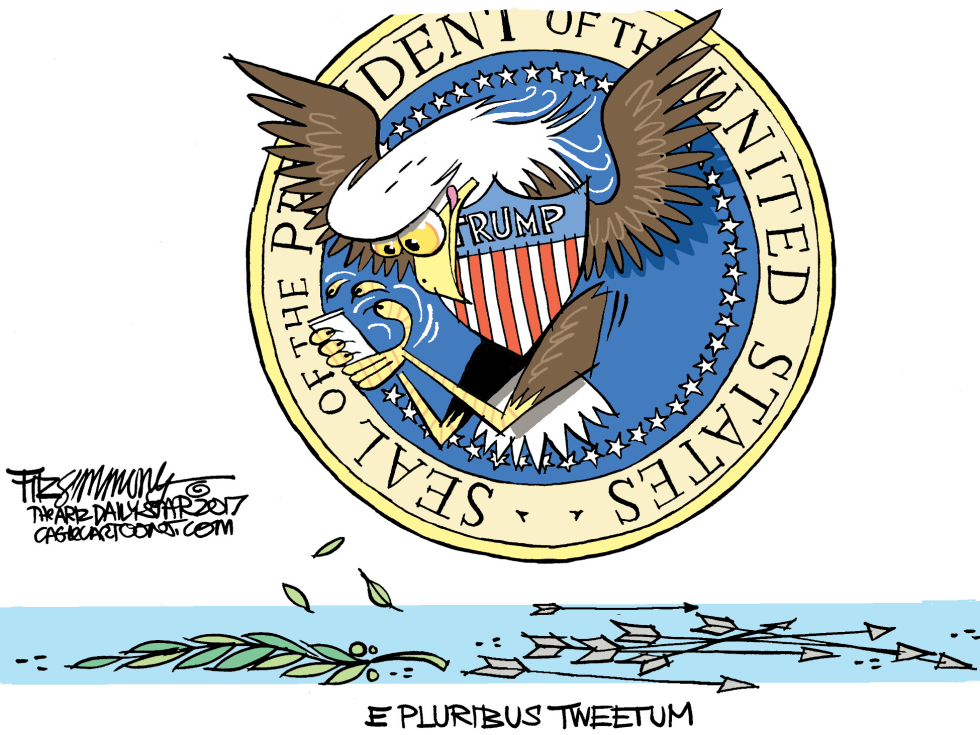  E PLURIBUS TWEETUM by David Fitzsimmons