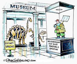 SNOW SHOVELING KIDS by Dave Granlund