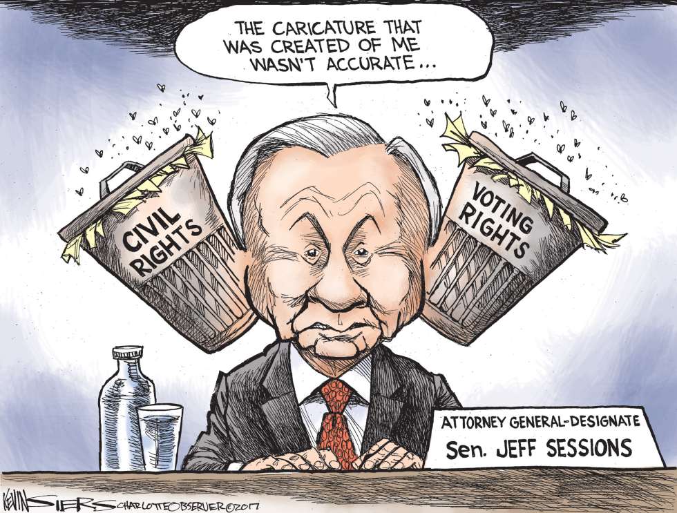  SESSIONS CARICATURE by Kevin Siers