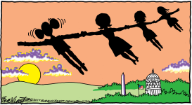 OBAMA LEAVES by Bob Englehart