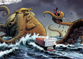 TRADE MONSTER by Nate Beeler