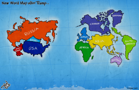 NEW WORLD MAP AFTER TRUMP by Osama Hajjaj