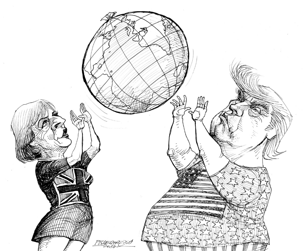  TRUMP PLAYS THERESA MAY by Petar Pismestrovic