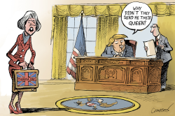 THERESA MAY VISITS DONALD TRUMP by Patrick Chappatte