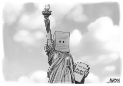 STATUE OF LIBERTY PROTESTS PRESIDENT TRUMP by RJ Matson