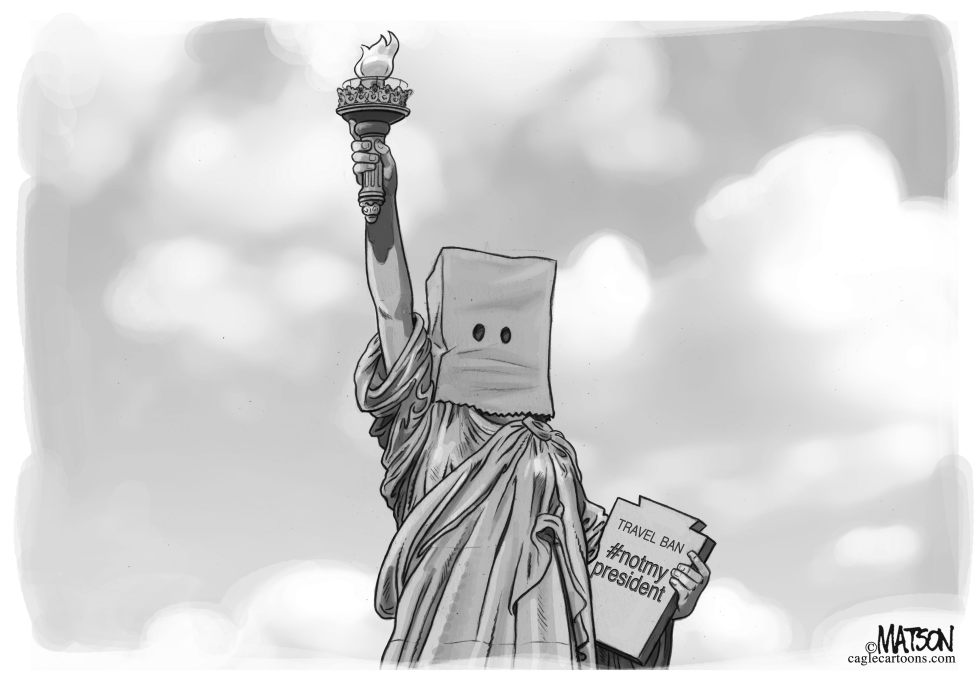  STATUE OF LIBERTY PROTESTS PRESIDENT TRUMP by RJ Matson