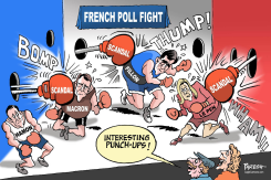 FRENCH POLL FIGHT by Paresh Nath