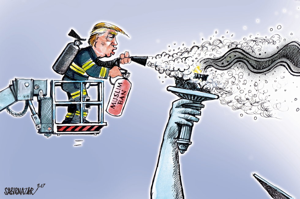  TRUMP MUSLIM BAN by Sabir Nazar