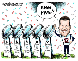 PATRIOTS HIGH 5 by Dave Granlund