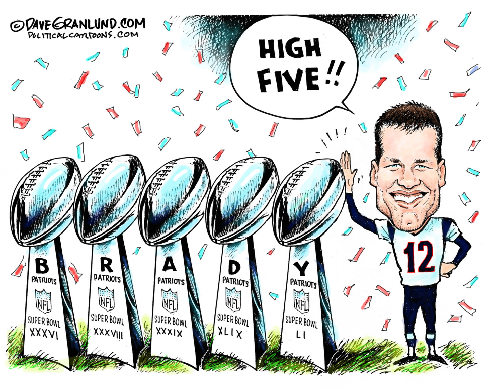  PATRIOTS HIGH 5 by Dave Granlund