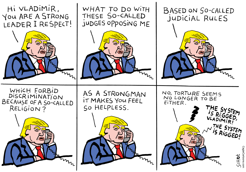  TRUMP CALLING PUTIN by Schot