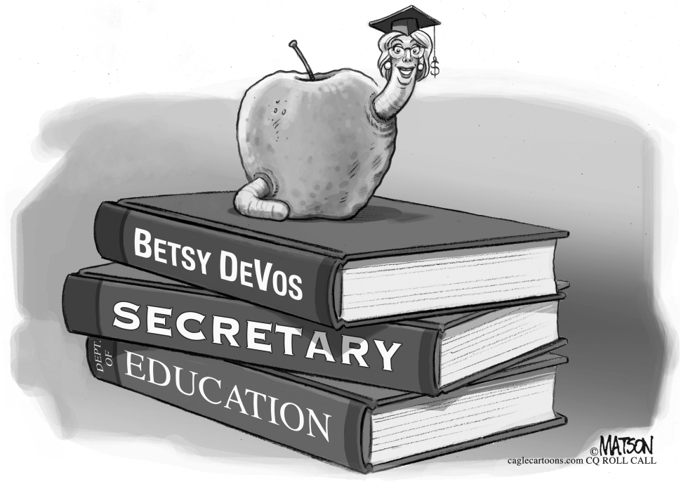  BETSY DEVOS IN AN APPLE FOR THE TEACHERS by RJ Matson