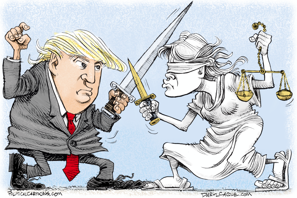  TRUMP VS THE COURTS by Daryl Cagle