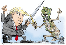 TRUMP VS CALIFORNIA by Daryl Cagle