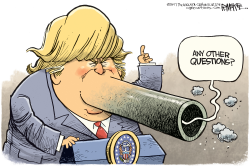 TRUMP PRESS CONFERENCE by Rick McKee