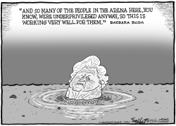 BARBARA BUSH SINKS by Bob Englehart