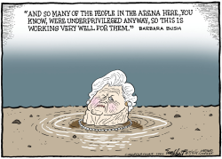 BARBARA BUSH SINKS  by Bob Englehart