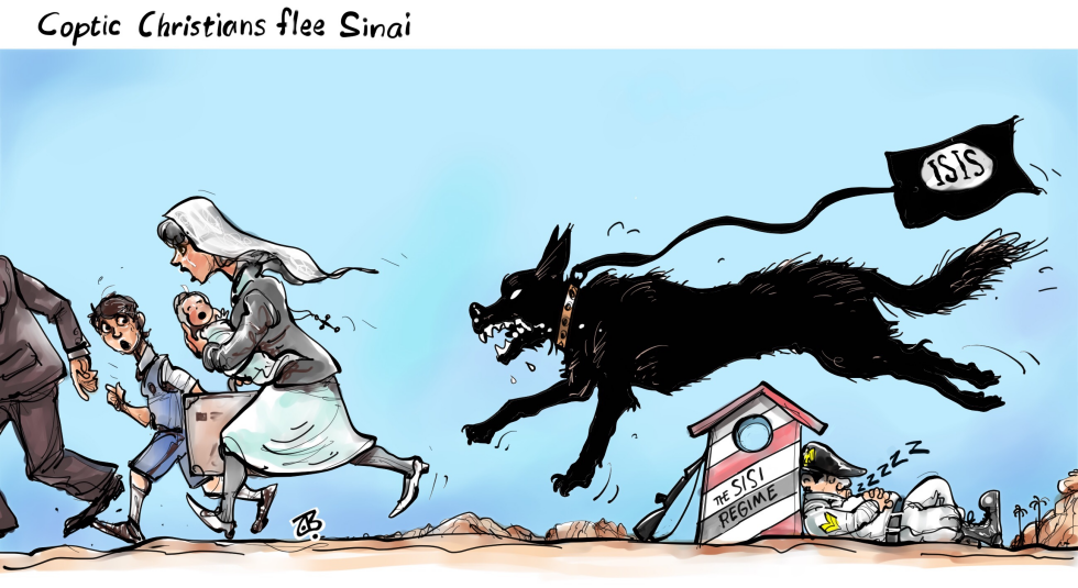  CHRISTIANS FLEE SINAI by Emad Hajjaj