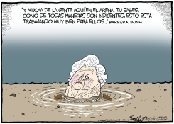 BARBARA BUSH SE HUNDE  by Bob Englehart