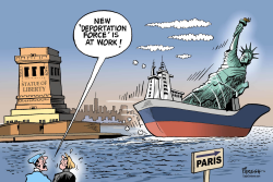 DEPORTING LADY LIBERTY by Paresh Nath