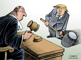 TRUMP VS LA RAMA JUDICIAL by Patrick Chappatte