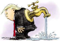 FUGAS DEL GRIFO DE TRUMP  by Daryl Cagle