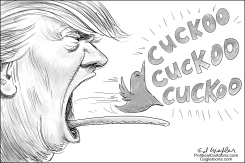 TRUMP CUCKOO BW by Ed Wexler