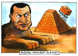 MUBARAK WINS EGYPT ELECTION  by Christo Komarnitski