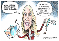 KELLYANNE AND WIRETAPPING by Dave Granlund