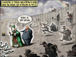 ST PATRICK'S DAY TRUMP BORDER by Sean Delonas