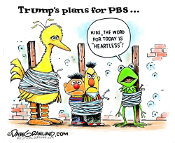 PBS FUNDING CUTS by Dave Granlund