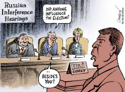 HEARINGS ON RUSSIAN INTERFERENCE by Patrick Chappatte