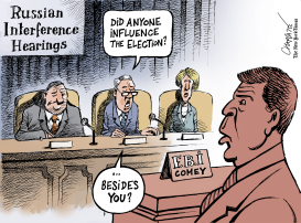 HEARINGS ON RUSSIAN INTERFERENCE by Patrick Chappatte