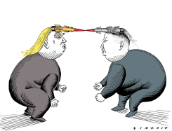 TRUMP AND KIM JONG UN  by Osmani Simanca