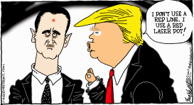 TRUMP ATTACKS ASSAD by Bob Englehart